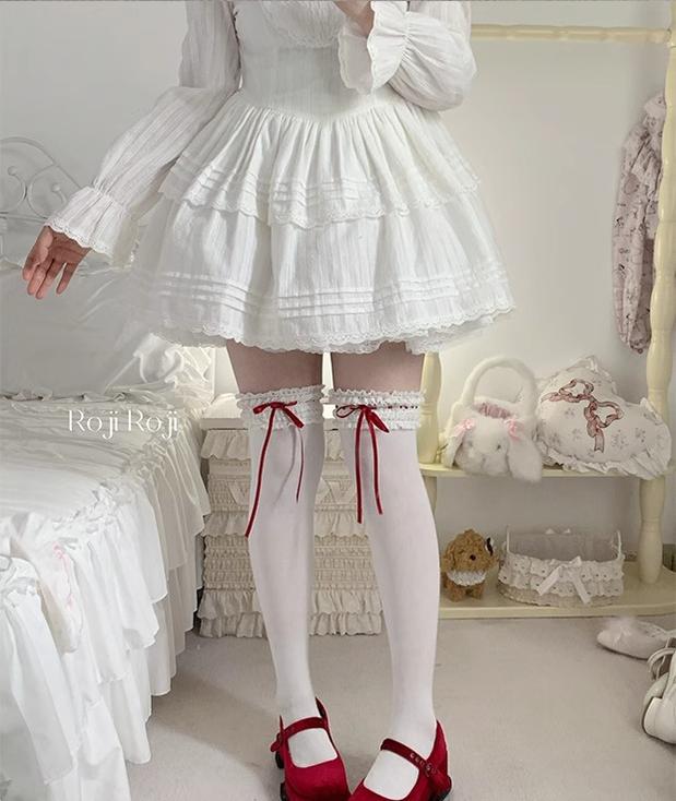 Roji Roji - Gentle Town - Sweet Lolita Cotton Calf Socks, Ankle Socks