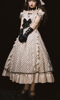 Cat-Romance - Coconut Milk Boo Boo - Elegant Lolita Polka Dot OP