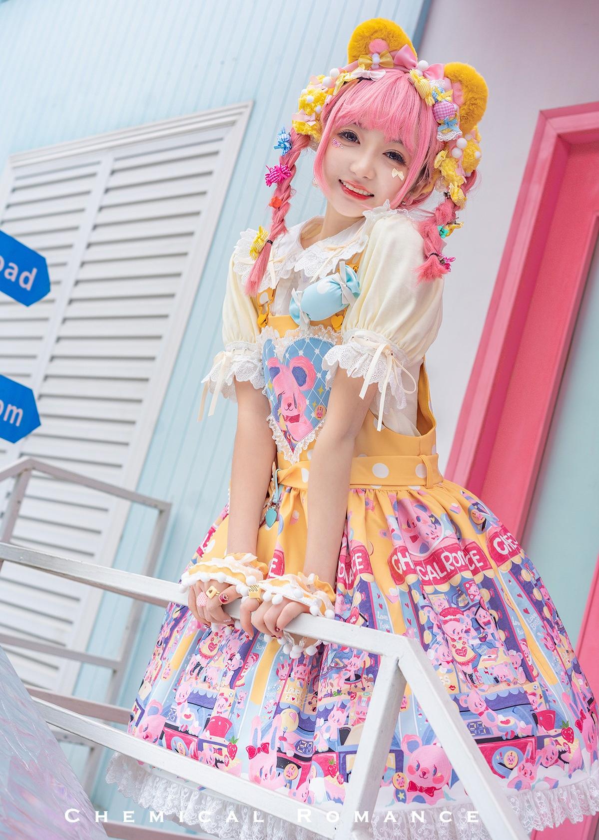 Chemical Romance - Sweetheart Doll Machine - Sweet Lolita Printed Salopette