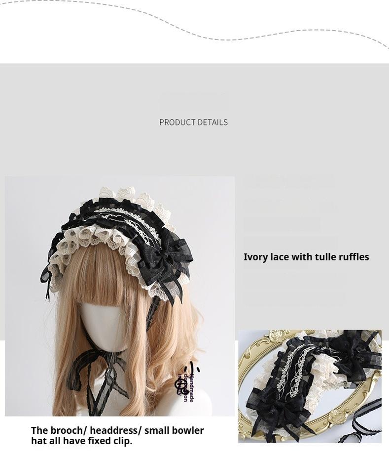 Xiaogui - Maid Lolita Hairband Doll Lolita Cuffs and Top Hat