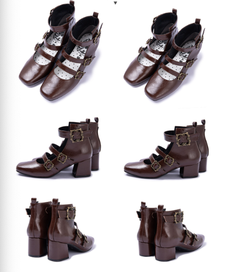 MODO - Vintage Elegant Lolita Three-buckle Mary Janes Shining Shoes