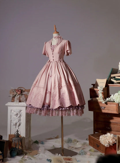 ZJstory - 14-line Poem Set - Classic Lolita Separate Dress Set Tiered Ruffles Skirt