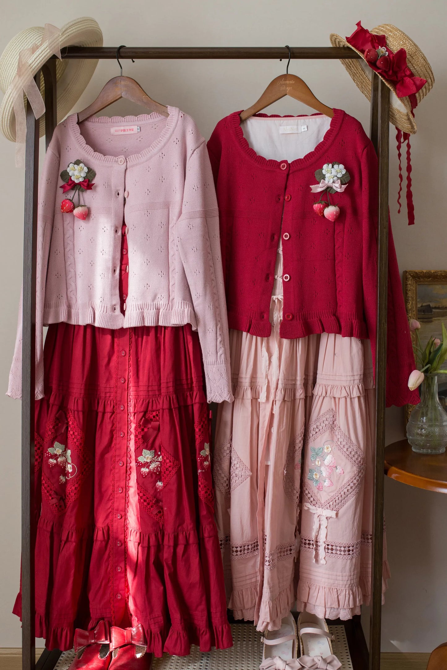 MIST - Kawaii Lolita Sweater Cardigan, Ruffled Lace Hem