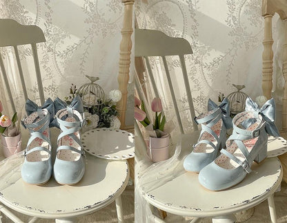 MODO - Follow in the Moonlight - Sweet Lolita Round Toe Shoes with Large Bow