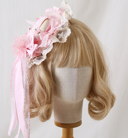 Xiaogui - Mood Limited Pink - Kawaii Lolita Lace Headdress Accessories