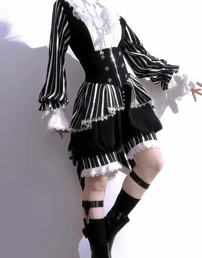 Princess Chronicles - Fancy Trick - Ouji Lolita Long Sleeve Shirt Vintage Shorts Suit