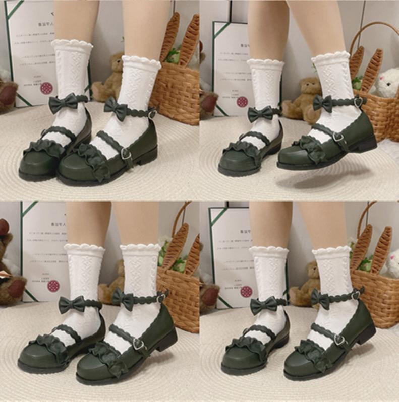 Sheep Puff - Mei Lulu - Lolita Japanese Lace Single Shoes
