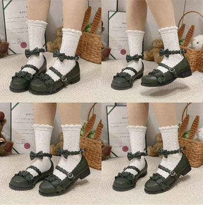 Sheep Puff - Mei Lulu - Lolita Japanese Lace Single Shoes