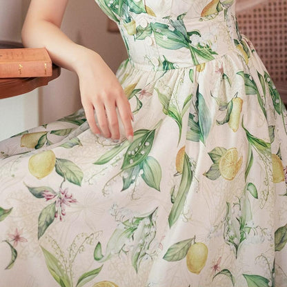 Forest Wardrobe - Afternoon Forest - Vintage Lolita Dress Halter Neck Open Back