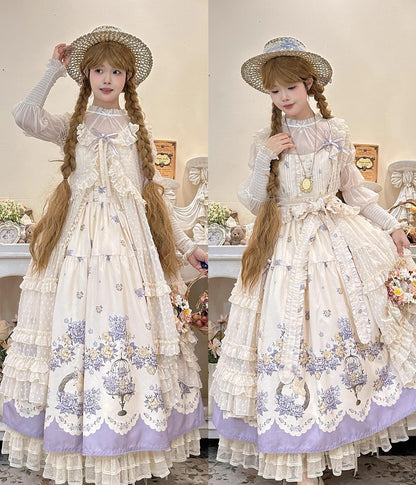 DreamWhale - Floral and Bird Series - Classic Lolita JSK Suit Floral Print Dress