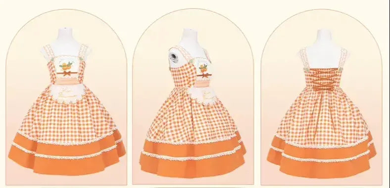 Mademoiselle Pearl - Persimmon - Autumn Persimmon Print Lolita OP JSK SK Dress