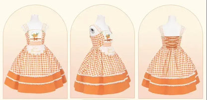 Mademoiselle Pearl - Persimmon - Autumn Persimmon Print Lolita OP JSK SK Dress