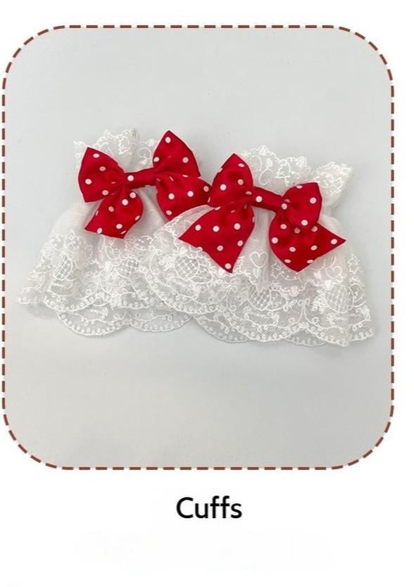 Mengfuzi - Strawberry - Sweet Lolita BNT Strawberry Print Detachable Sleeves