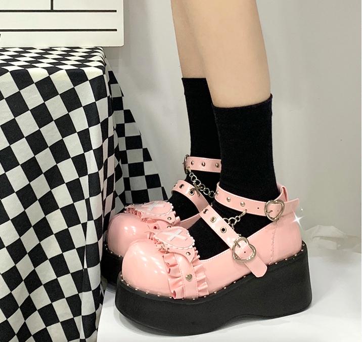 Beauty Bunny - Sweet Academy - Gothic Lolita Shoes Thick Sole Y2K Lolita Shoes
