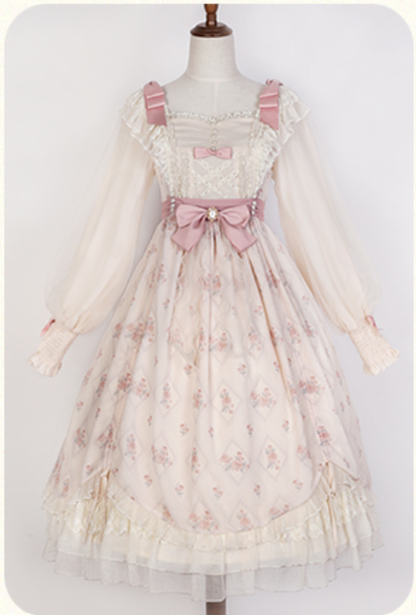 Letters from Unknown Star - Time Stationery - Elegant Lolita Long Sleeve OP Dress