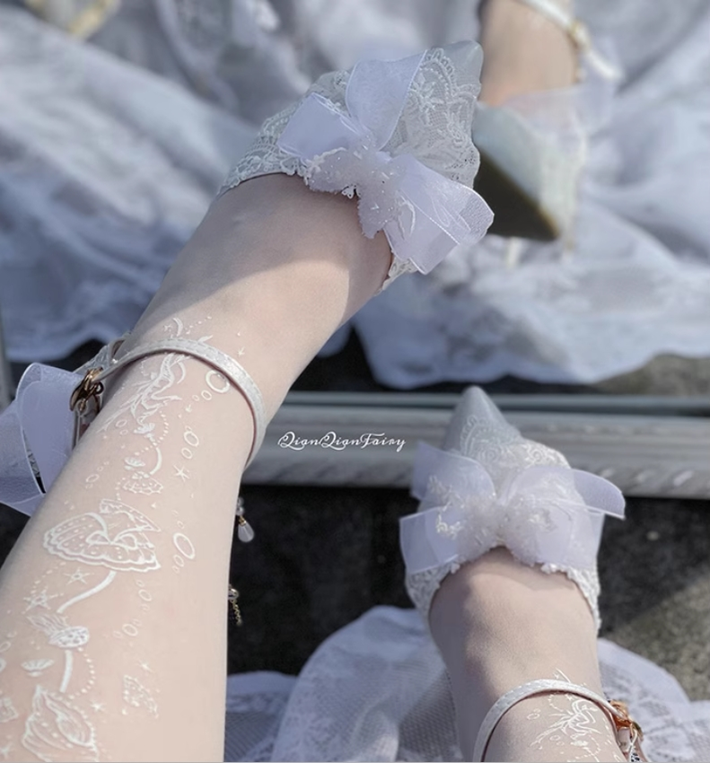 Sky Rabbit - Bridal Lolita Heels Wedding Shoes with Lace