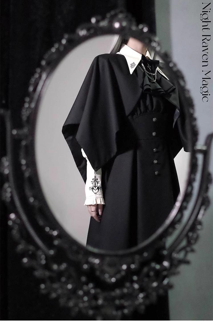 CastleToo - Night Raven Magic - Ouji Lolita Dress Set, Suspender Shorts & Cape