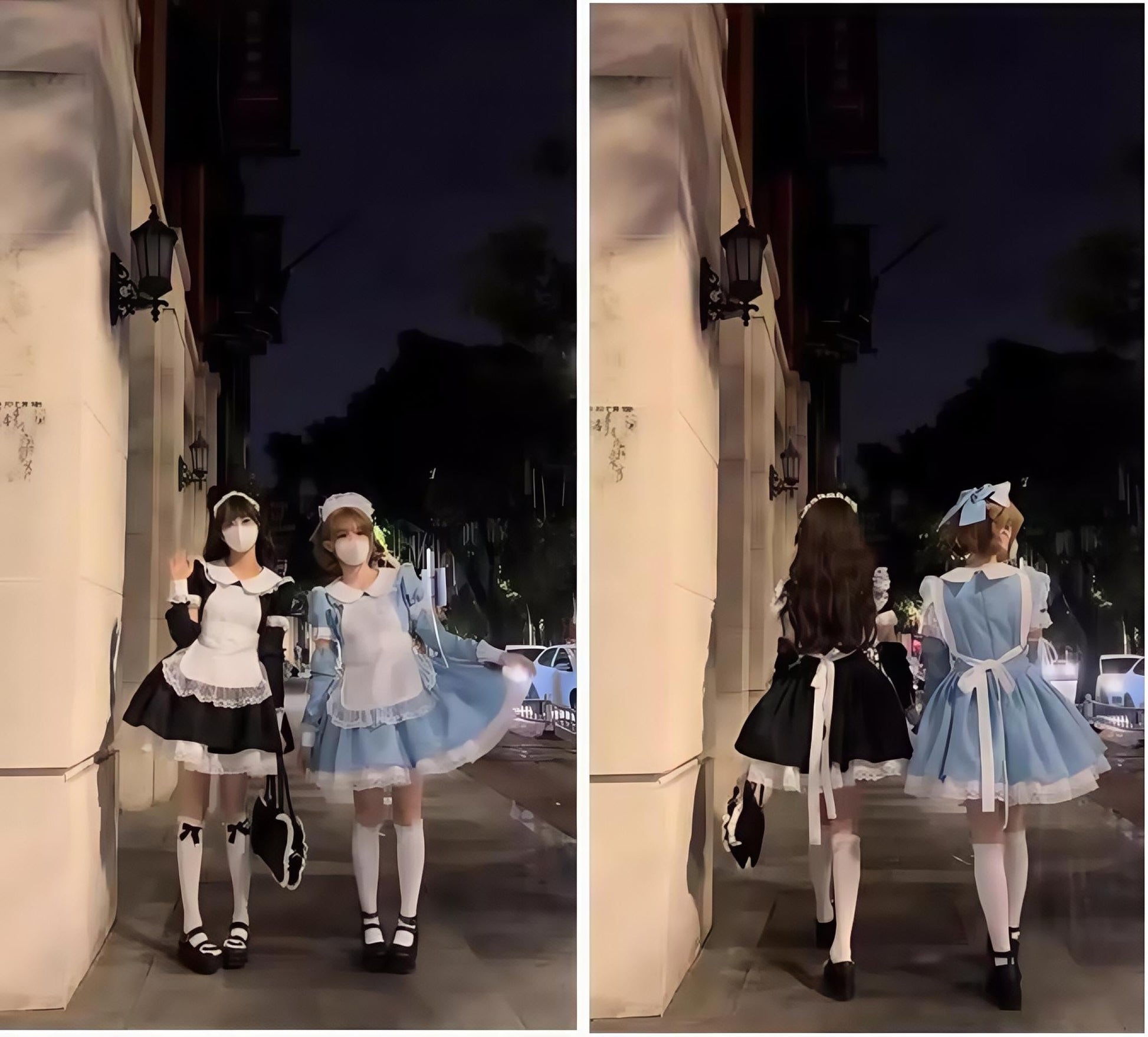 Daydream Whisper - Dream Doll - Plus Size Maid Lolita OP Suit Black and Blue Dress