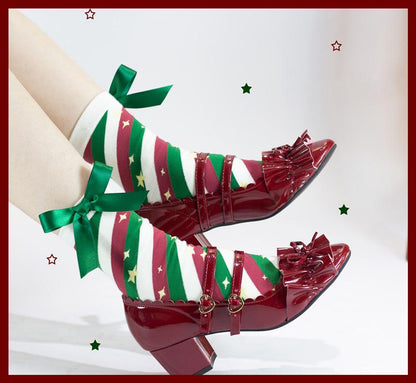 Yukine's Box - Macaron Lolita Cute Stripe Socks