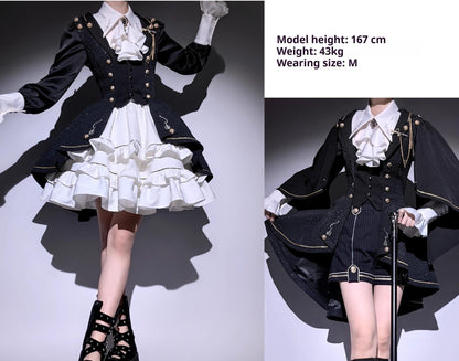 SilentMars - Fallen Moon Rule - Military Lolita Shirt Set Retro Knight Style Blouse