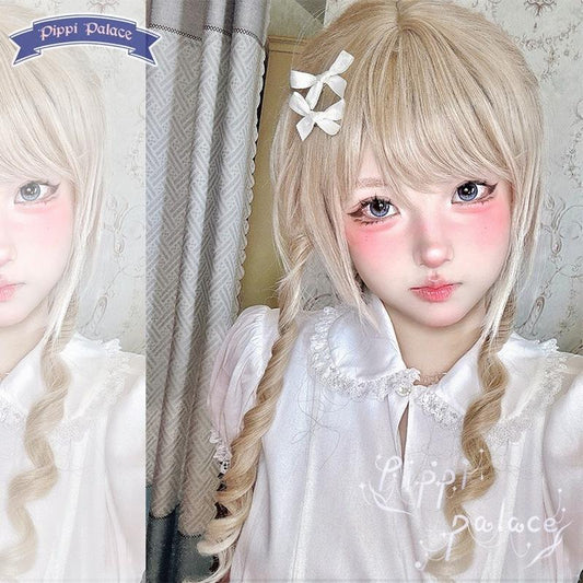 Pippi Palace - Retro Lolita Wig Double Ponytail Sweet Lolita Curl Wig