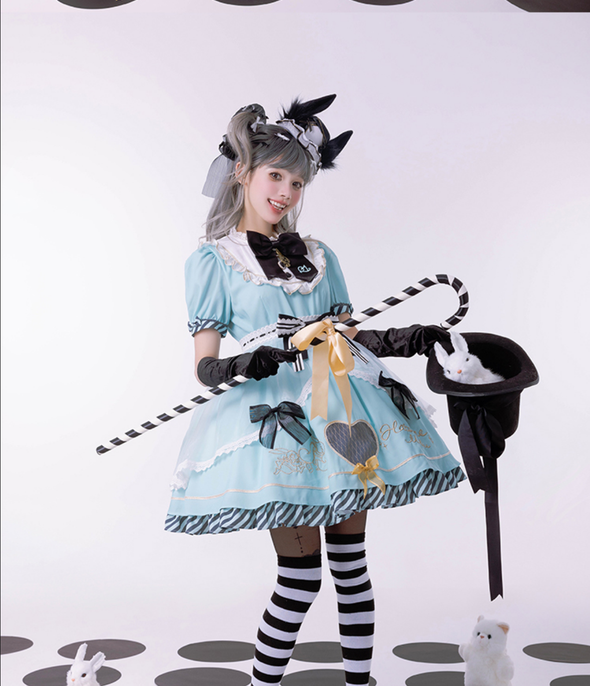 Confession Balloon - Alice in Wonderland - IP Collab Sweet Lolita OP Dress and KC