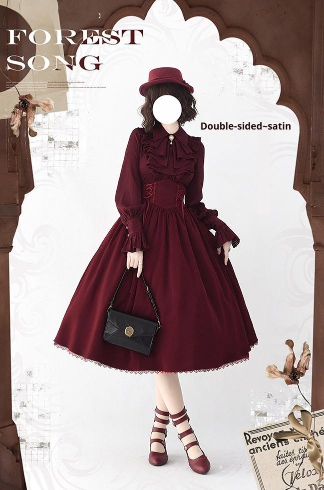 Forest Song - Astris - Classic Lolita SK Double-sided Wearing Fishbone Skirt