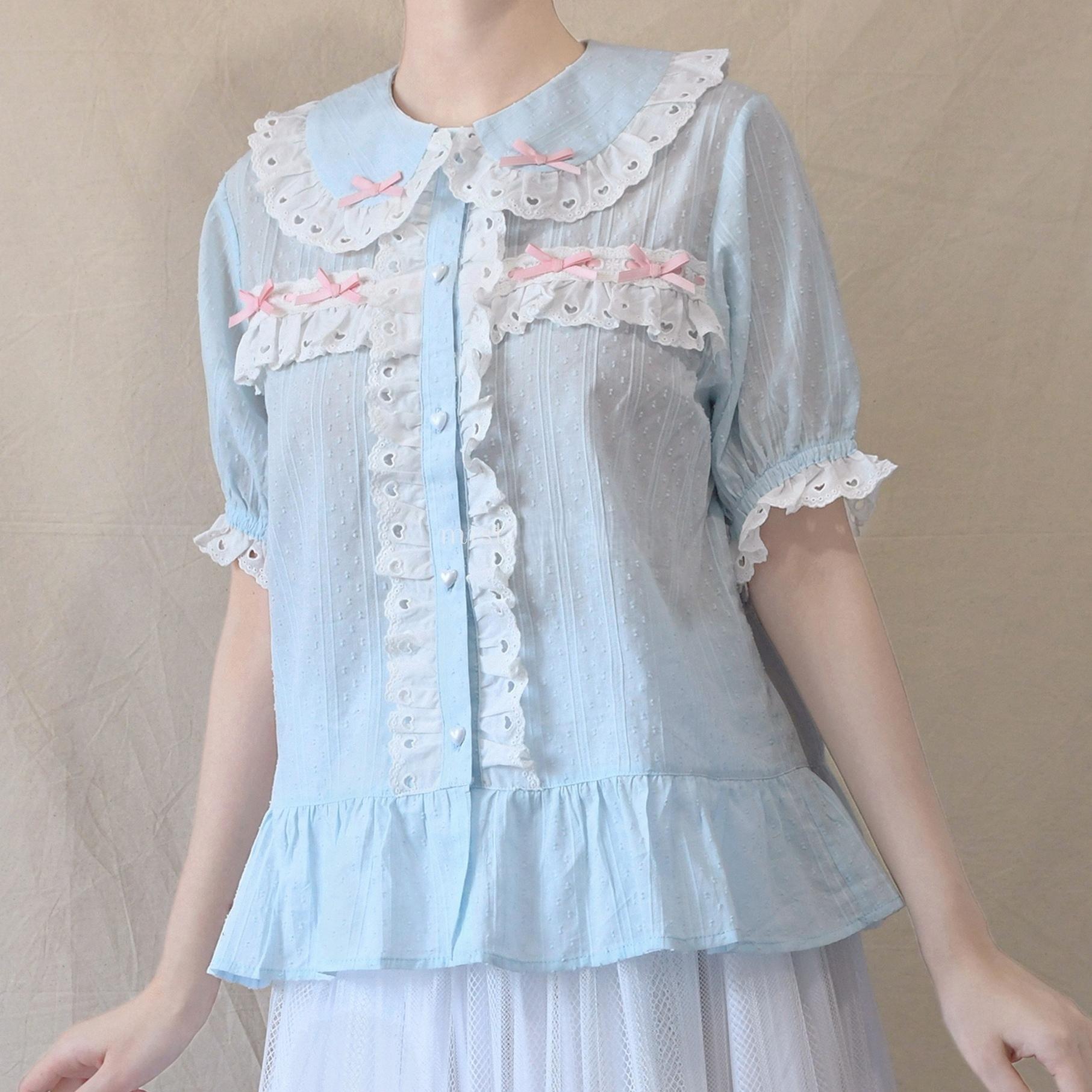 MIST - Cotton Sweet Lolita Blouse, Peter Pan Collar