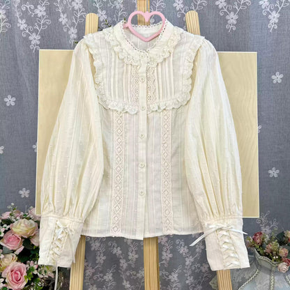 DMFS Lolita - Sweet Lolita Blouse Cotton Summer Short Sleeve Shirt