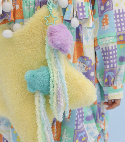 Frufru - Cute Lolita Bag Cartoon Stars Yellow Plush Bag