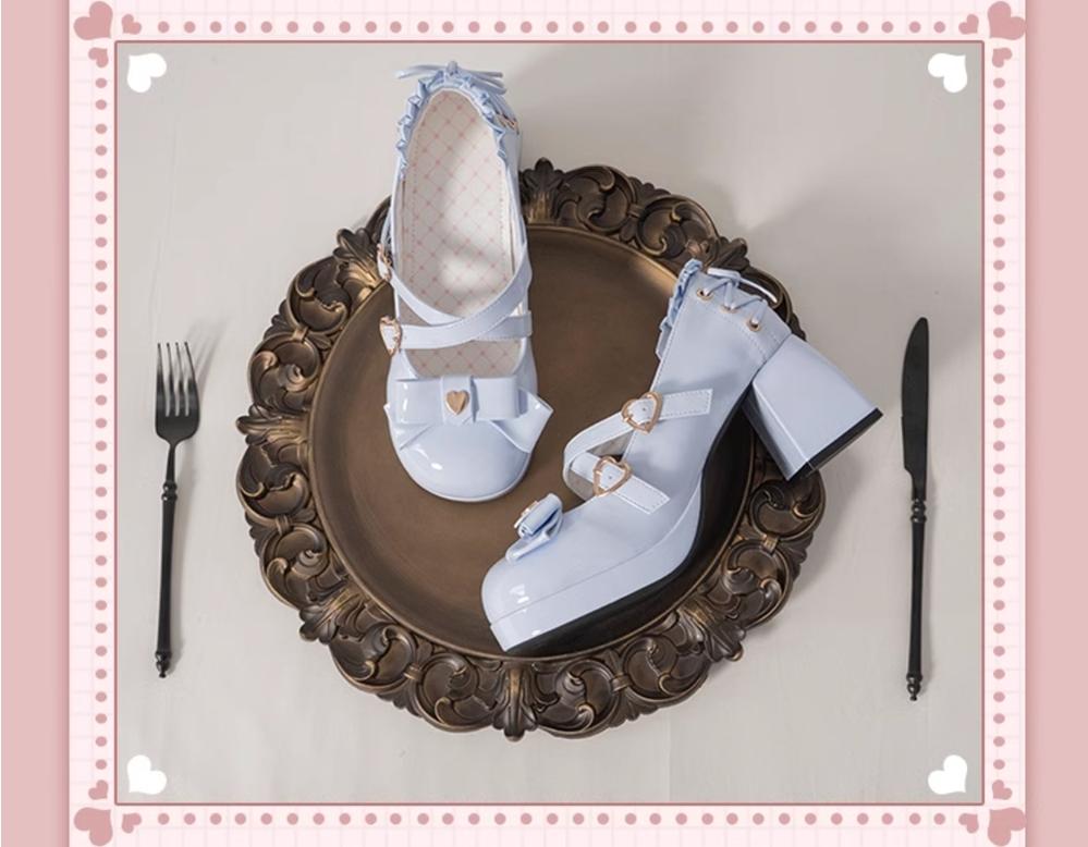 Milk Bun Bunny - Sweet Lolita High Heel Bow Princess Lolita Shoes