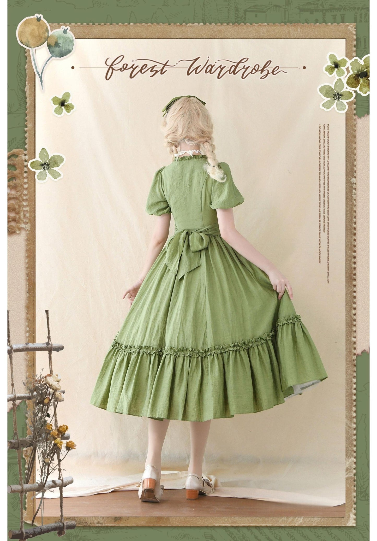 Forest Wardrobe - Forest Pastoral - Elegant Lolita Square Neck Long OP
