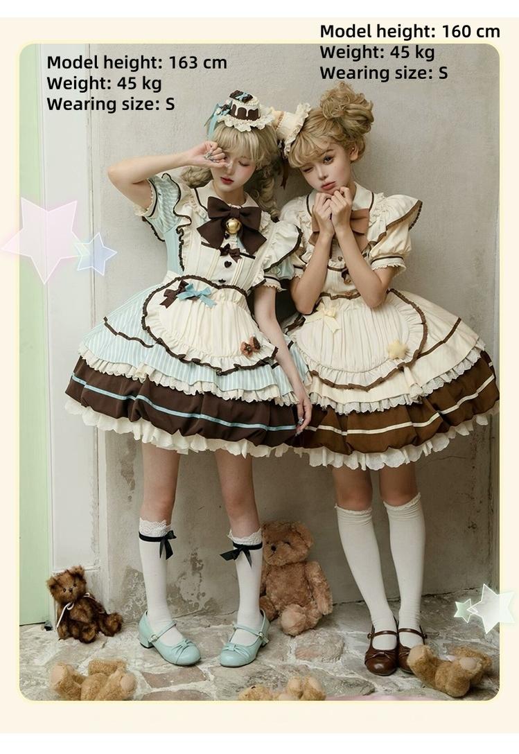 Sakurahime - Berry Bubble - Kawaii Lolita OP Tiered Ruffles Apron Lolita Dress