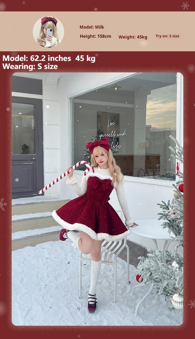 Tan Tuan - Winter Lolita Dress New Year Lolita JSK Plush Cape Set