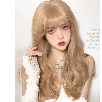 Sweet Lolita Long Culy Blonde Synthetic Wave Wig