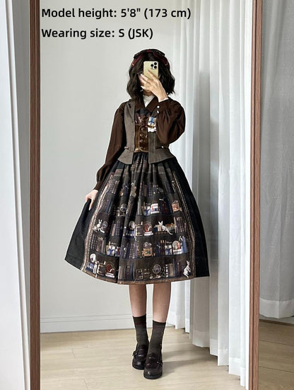 Miss Point - German Bookshelf - Classic Lolita Printed JSK Dress