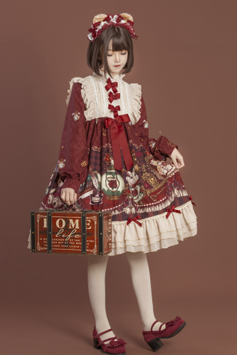 OCELOT - Crown Bear - Kawaii Daily Lolita Long OP Dress