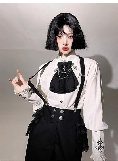 CastleToo - Night Raven Magic - Ouji Lolita Dress Set, Suspender Shorts & Cape