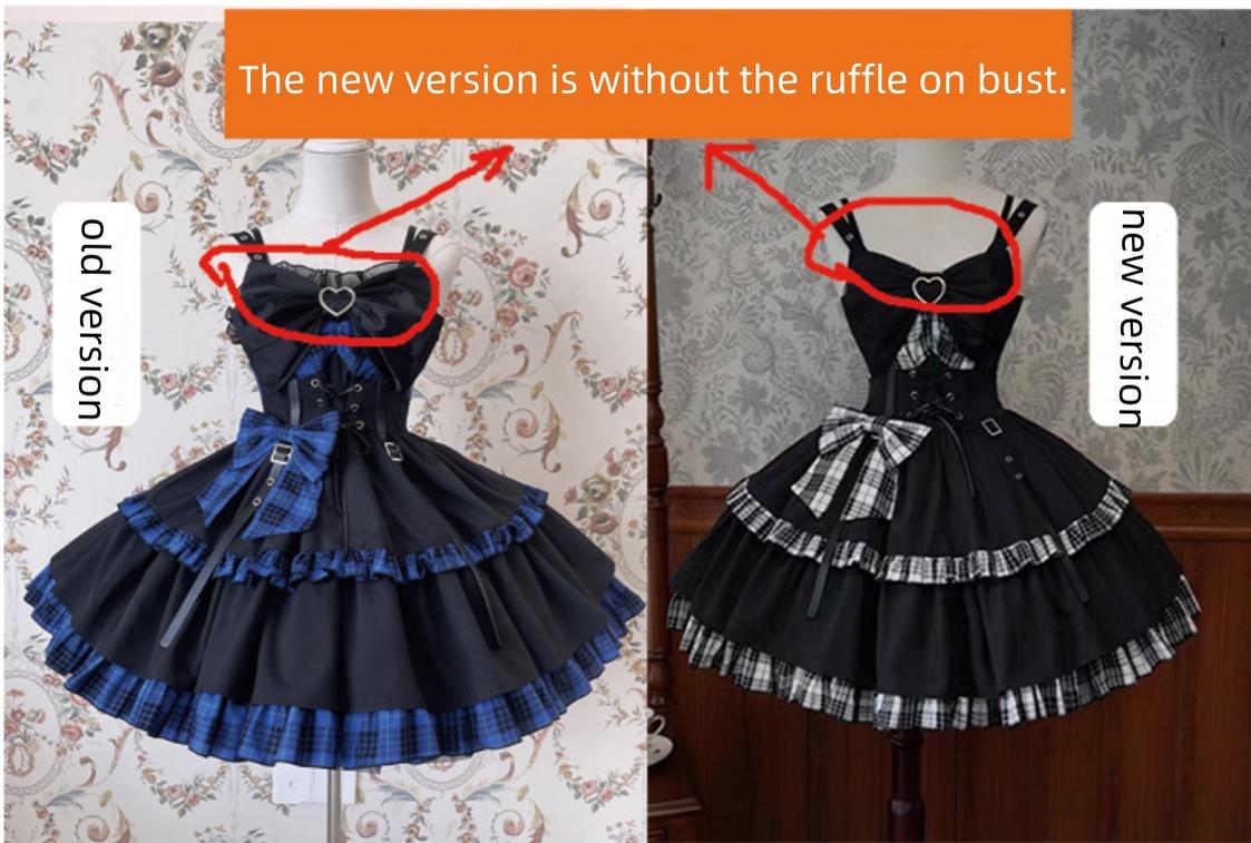 Alice Girl - Gothic Lolita Dress Blue Plaid Jumper Dress