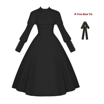 With PUJI - 13th Night - Gothic Lolita OP Dress with Built-in Cape