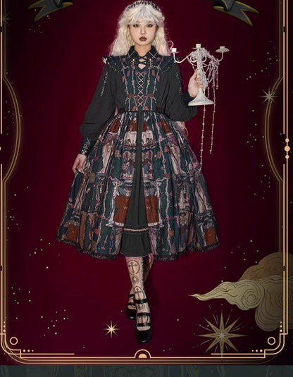 YingLuoFu - Tarot - Elegant Lolita Dress Classicl Court Style Lolita OP Salopette