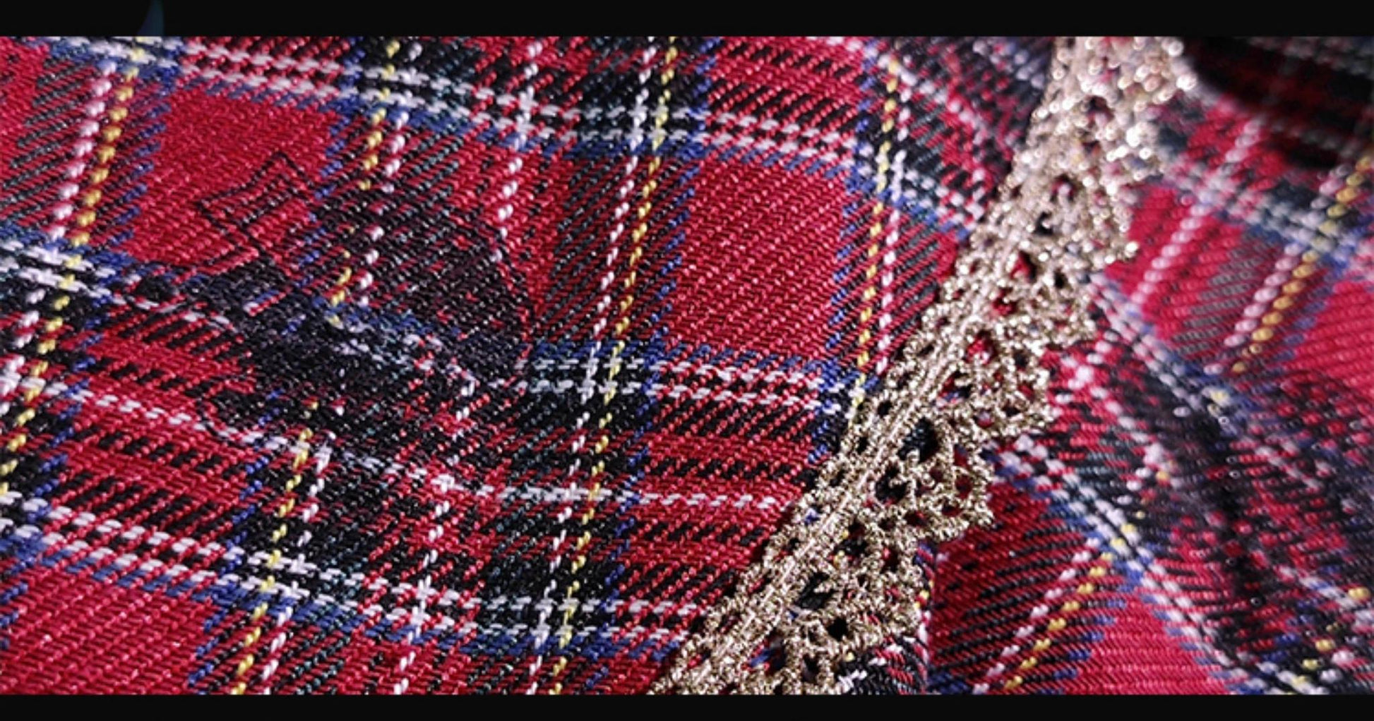 Forest Fluorescent Carps - IP Collab Sweet Lolita Performance Outfit Red Plaid JSK Full Set