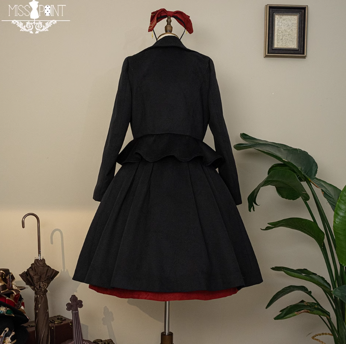 Miss Point - Golden Movement - Elegant Lolita Woolen Coat Quilted Overcoat Customized