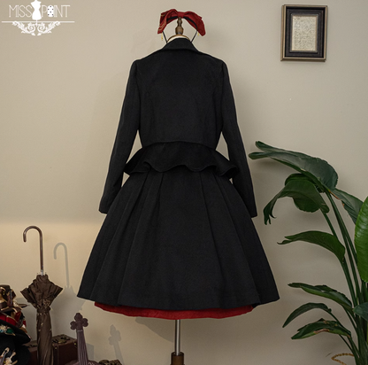 Miss Point - Golden Movement - Elegant Lolita Woolen Coat Quilted Overcoat Customized