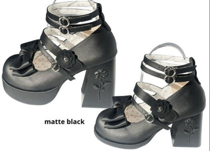 Dreamland - Whispers of the Rose - Daily Lolita Platform Heels Shoes with Relief Rose