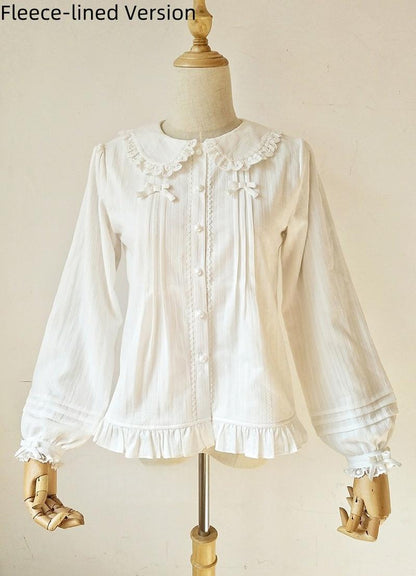Youlan Lane - Cotton Sweet Lolita Blouse, Single / Fleece Lined Version