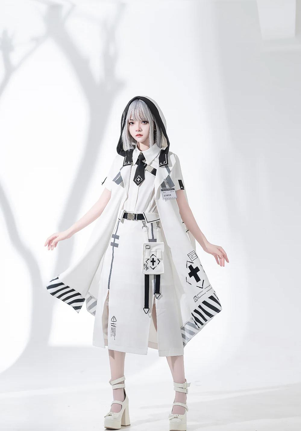Princess Chronicles - Dry sea and Ashlar - Techwear-inspired White Cloak Set