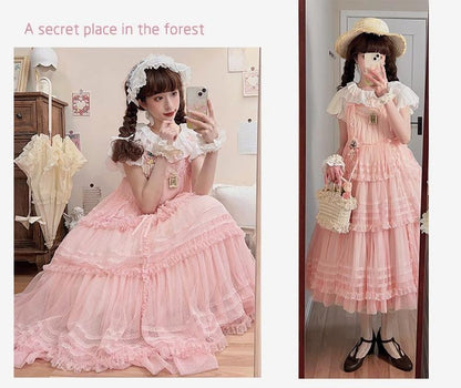 Polyhymnia - Secret Forest - Classic Lolita JSK Dress Multi-layered Dress Summer Gauze Dress