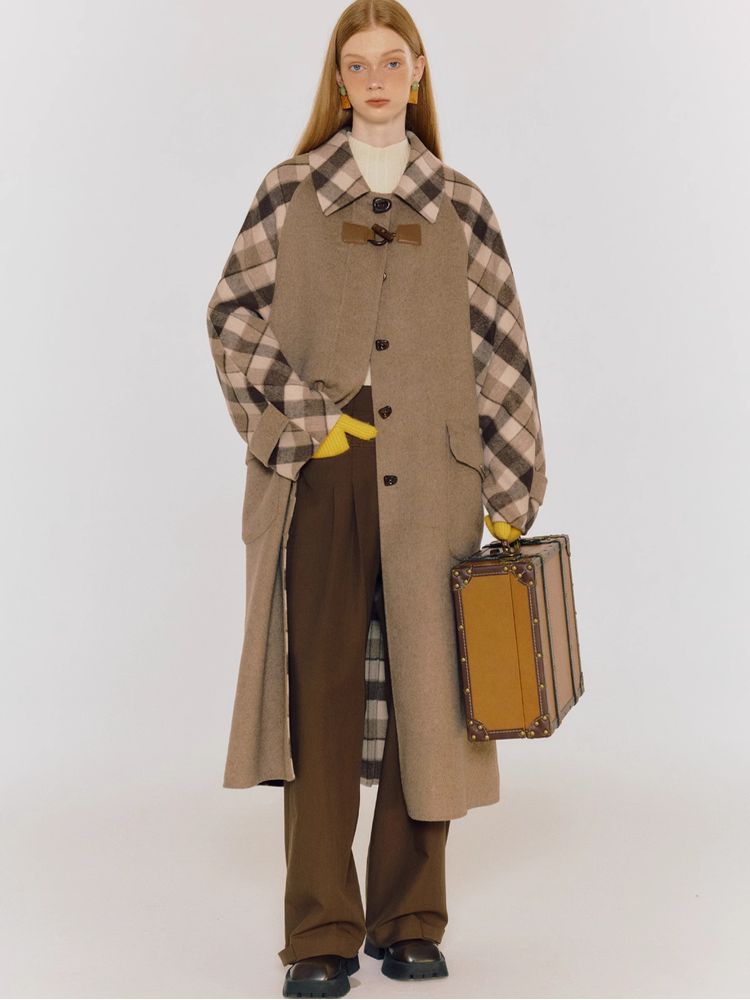 Plaid long coat【s0000005072】