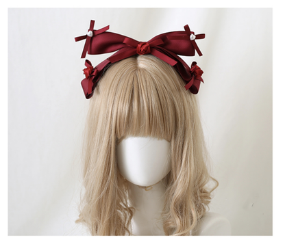 Xiaogui - Elegant Lolita Hairband Dark Red Headwear